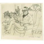 Michael Louis Jacques, "The Poet" Etching. Framed. Pencil signed, dated 1980, &  numbered 23/100.