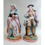 Pair of Early 19th c Unglazed Porcelain Figures