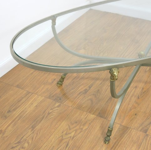 Chrome & Bronze Oval Coffee Table - Image 3 of 3