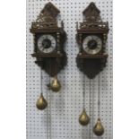 Pair of Wood & Brass Atlas Clocks