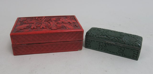 Two Chinese Cinnabar Boxes