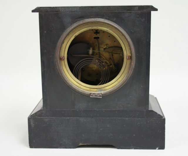 Ansonia Slate & Green Marble Clock - Image 4 of 6
