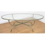 Chrome & Bronze Oval Coffee Table