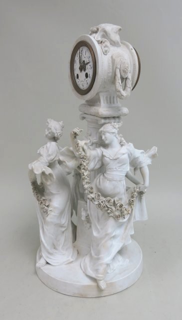 Médaille d'argent 1889, Parian figural clock - Image 4 of 7