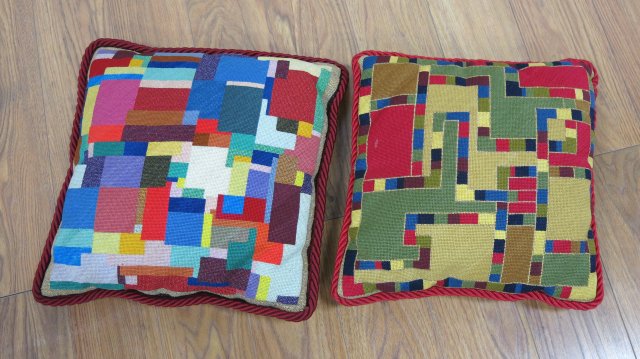 9 Colorful Petit Point Pillows - Image 2 of 7