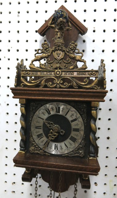 Pair of Wood & Brass Atlas Clocks - Image 3 of 5