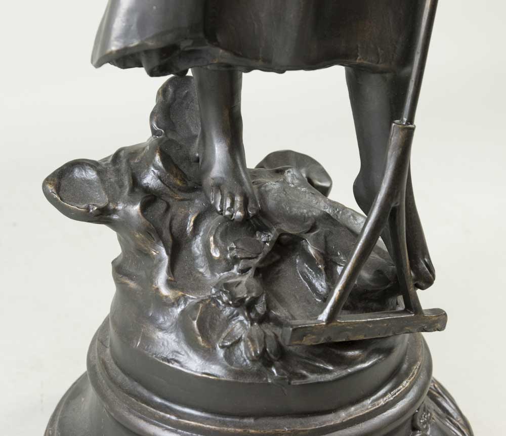 After Moreau, Girl with Rake, Bronze Sculpture - Image 4 of 7