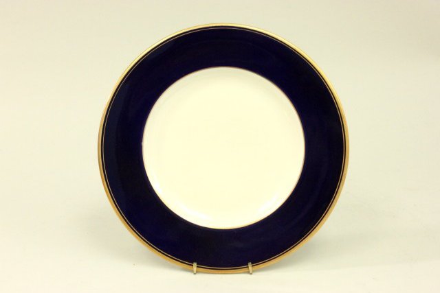 Set of 12 Cobalt Blue with Gold Rim Plates - Image 2 of 4