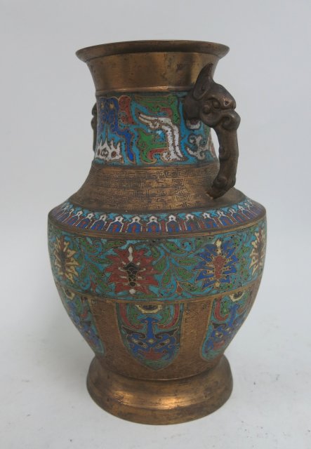 Pair of Chinese Vases & 1 Japanese Cloisonne Vase - Image 2 of 6