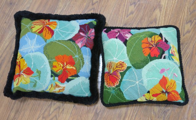 9 Colorful Petit Point Pillows - Image 4 of 7