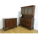 Early American Cherry Wood Cabinet & Server