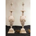 Pair 19th Century Parian Lamps