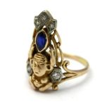 Gold, Diamond & Sapphire Ring