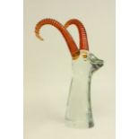 Murano Glass Bust of a Gazelle