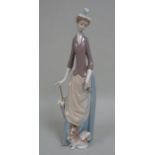 Lladro Lady with Umbrella & Dog