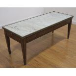 French Marble Top Brass Mounted Coffee Table