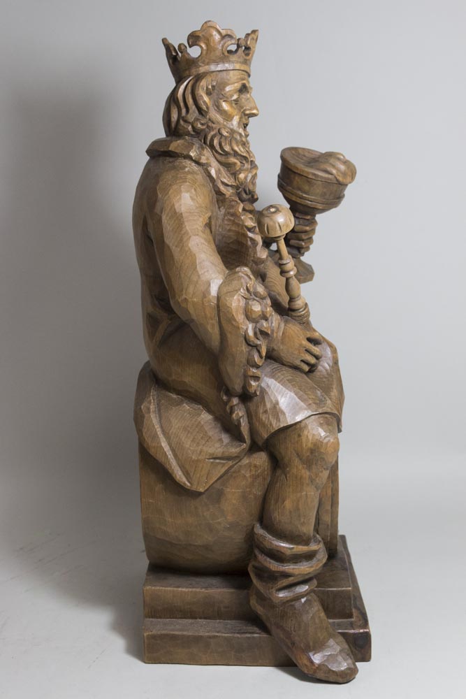 Carved Wood Sculpture of a King - Image 2 of 8
