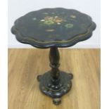 19th C Papier Mache Tilt Top Table