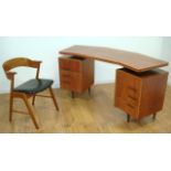 American 50's Mahogany Desk & Chair