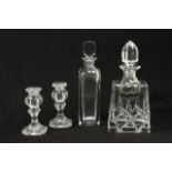 Gorham & Orrefors Glass Decanters & Pr Candlestick