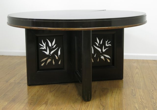 James Mont, Brown Lacquer Dining Table - Image 3 of 4