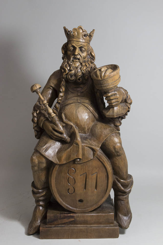 Carved Wood Sculpture of a King