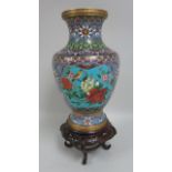 Chinese Cloissone Vase on Stand