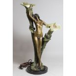 Art Nouveau style Nude Figural Lamp