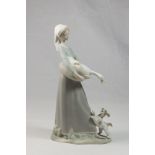 Lladro Girl with Goose & Dog