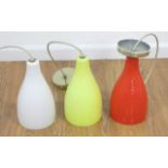 Set of 3 American 50's Colored Glass Lanterns