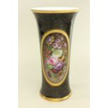 French Style Porcelain Vase Decorated with flowers. Approx. 14 1/2" H.