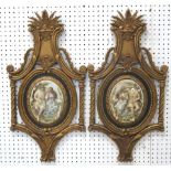 Pair Framed Wall Plaques Approx. 33" H x 17" W. One as-is. One as-is.