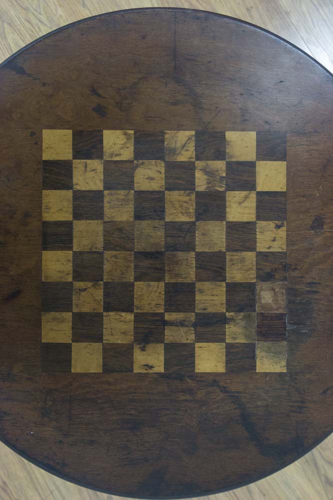 19th Century Victorian Chess Table Tilt-top. Approx. 30" H x 27" W. - Image 2 of 4
