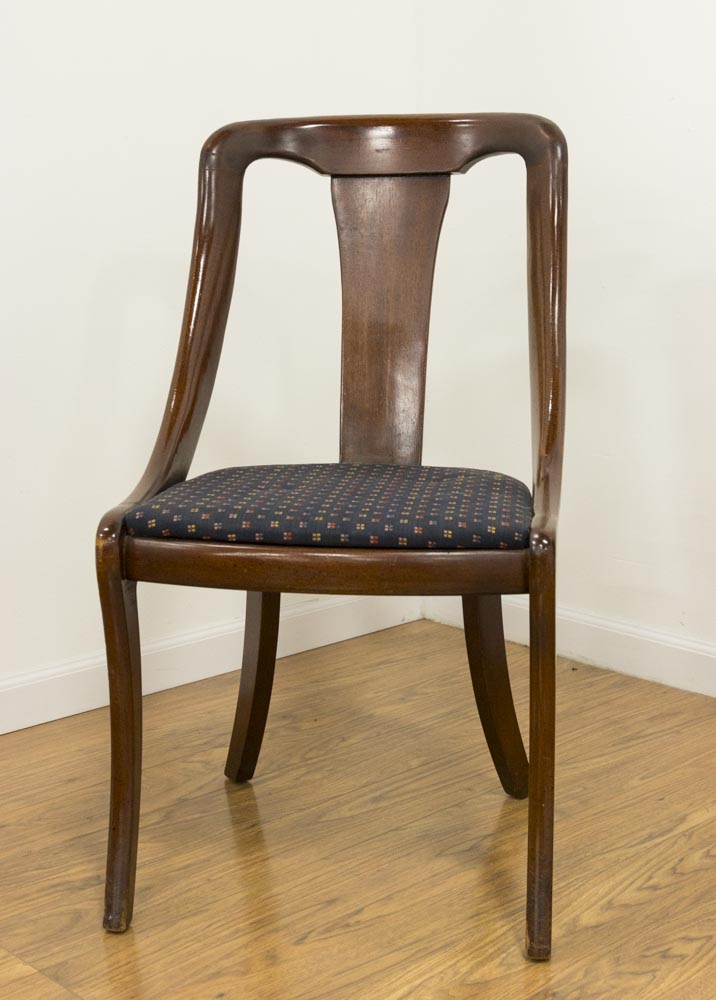 Regency Style Mahogany Desk with Chair Circa 1940s. Tambour doors. Desk approx. 43" H x  36" W x 19" - Image 2 of 5