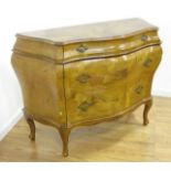 Italian Rococo Style Walnut Commode Made in Italy. Approx. 34 1/4" H x 48" W x 19 1/2"  D. (4126)