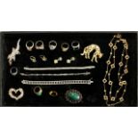 Lot of Vintage Costume Jewelry .925 and faux designer style. Including bracelets,  rings, necklaces,