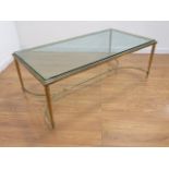 Bronze Rectangular Table with Inset Glass Top Bronze Rectangular Table with Inset Glass Top