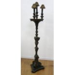 Gothic Style 4 Light Pedestal & Banquet Lamp Gilt wood.