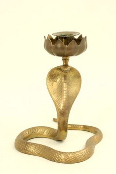 Pair of Brass Cobra Candlesticks Approx. 8 1/4" H. - Image 2 of 4