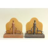 Pair Art Deco Figural Lamps, Diana and Hounds After Schomberg. (4062.20)