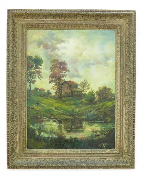 Joseph Sloman Pair Rural Landscapes Oil on board. Approx. 16" H x 12" W unframed, 20"  H x 16" W - Image 2 of 6