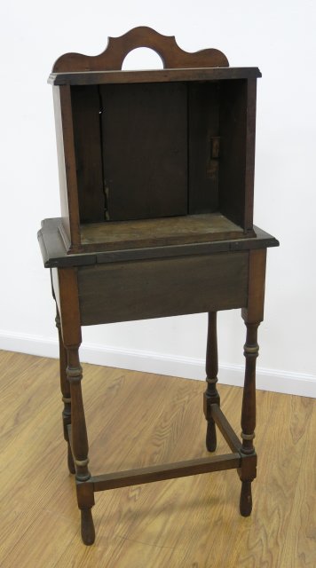 Oval Marble Top Figural Telephone Table & Chair Ca. 1920s. Approx. 44" H x 20" W x 14" D. Back - Image 5 of 6