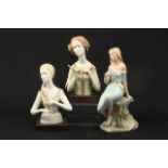 Lot of 3 Figures & Busts by Laszlo Ispanky & Cybis Tallest approx. 14 1/2" H. (4106) All in good