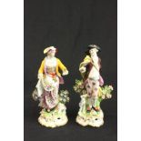Pair 18th Century Chelsea figurines Red Anchor Mark. 18th century mark. Approx. 8 1/2"  H. From a