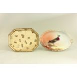 2 Limoges and Royal Worcester  Porcelain Trays Including Limoges bird tray, artist signed approx.