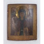 19th Century Russian Icon of the Blessed Virgin Approx. 12" H x 10" W. From a private