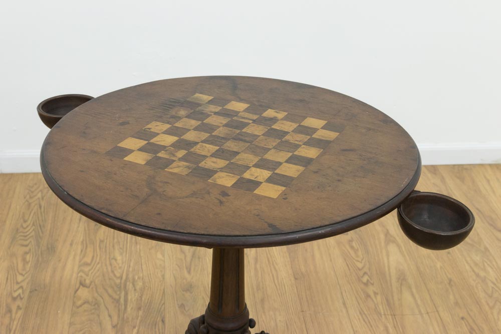 19th Century Victorian Chess Table Tilt-top. Approx. 30" H x 27" W. - Image 3 of 4