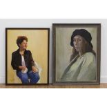 Chris Ford, Two NYC Ladies Oil on canvas. Both signed lower left. Christine  Ford, NYC artist,