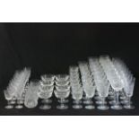 Waterford Crystal Stemware Alana pattern. 68 pieces total. Including 8 white  wineglasses; 8 red