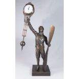 Reproduction Bronze Pilot Swing Clock Approx. 12" H x 4" W x 4" D.